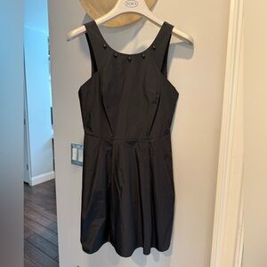 BCBGeneration Black Halter Taffeta Mini Dress Cocktail